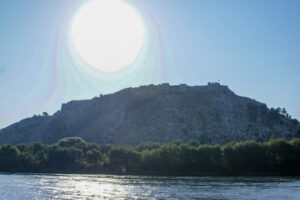 Rozafa Fortress overlooking the city of Shkoder, Albania