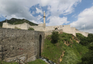 The medieval Travnik Fortress overlooking the town, Bosnia and Herzegovina